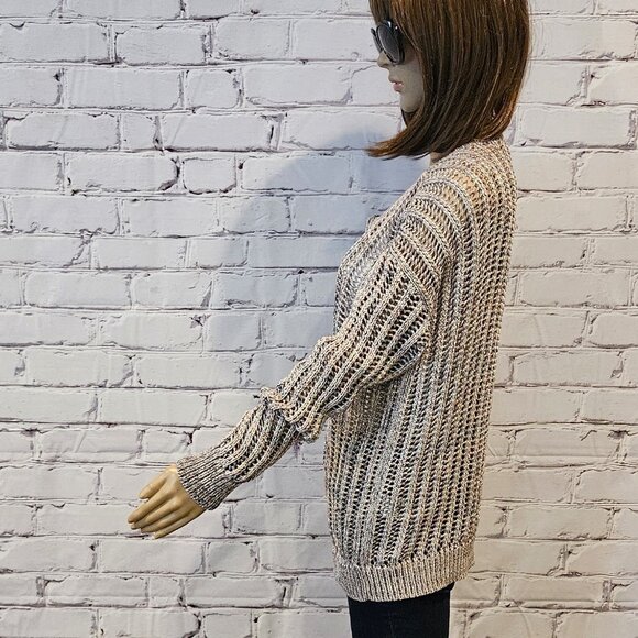 REISS - Poly space dye cotton blend open knit sweater - Picture 7 of 10